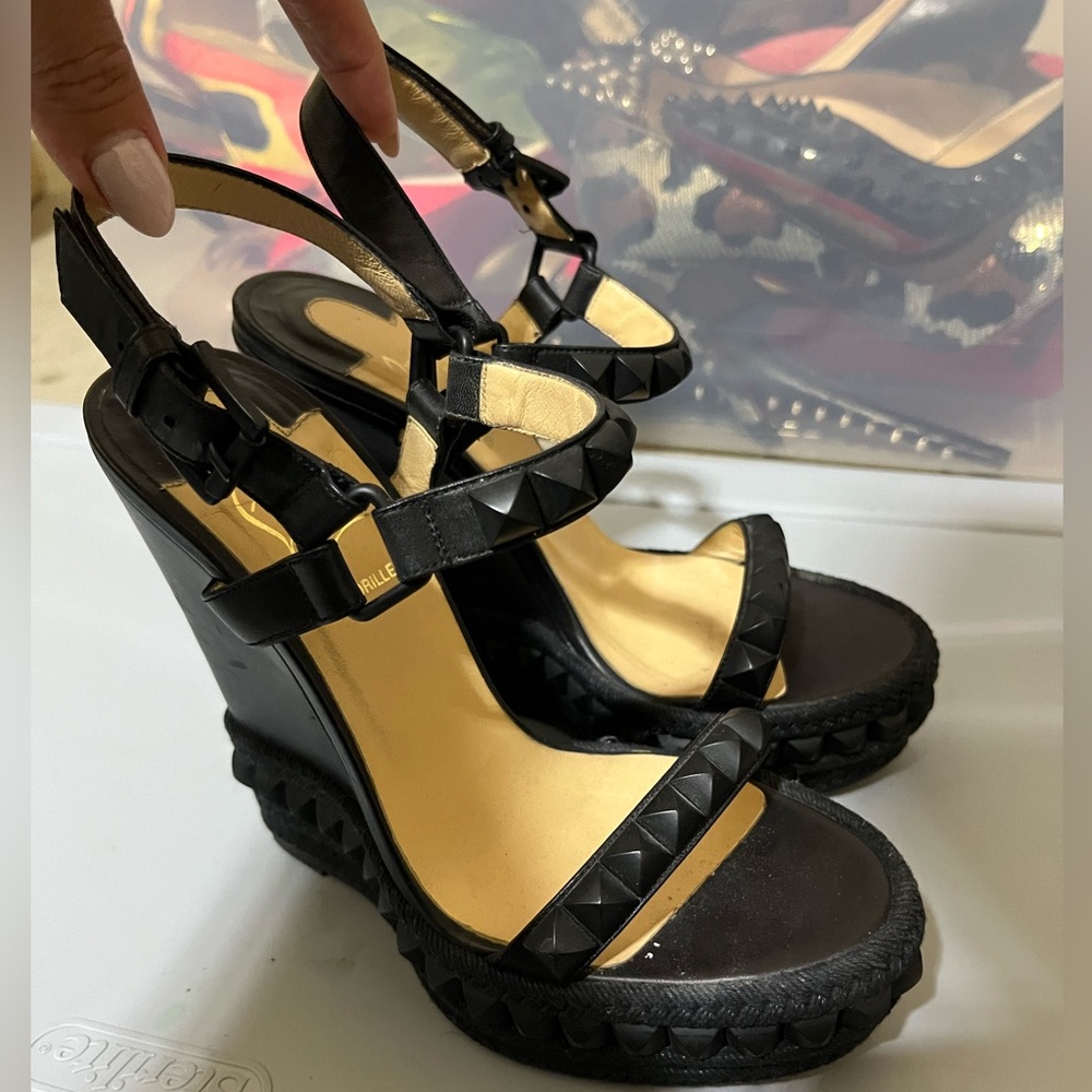 Christian Louboutin Black Wedges